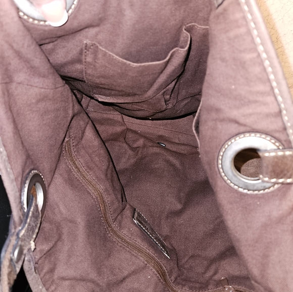 Fossil Brown Metallic Weekend Travel Bag/ Shopping bag. - Picture 2 of 3